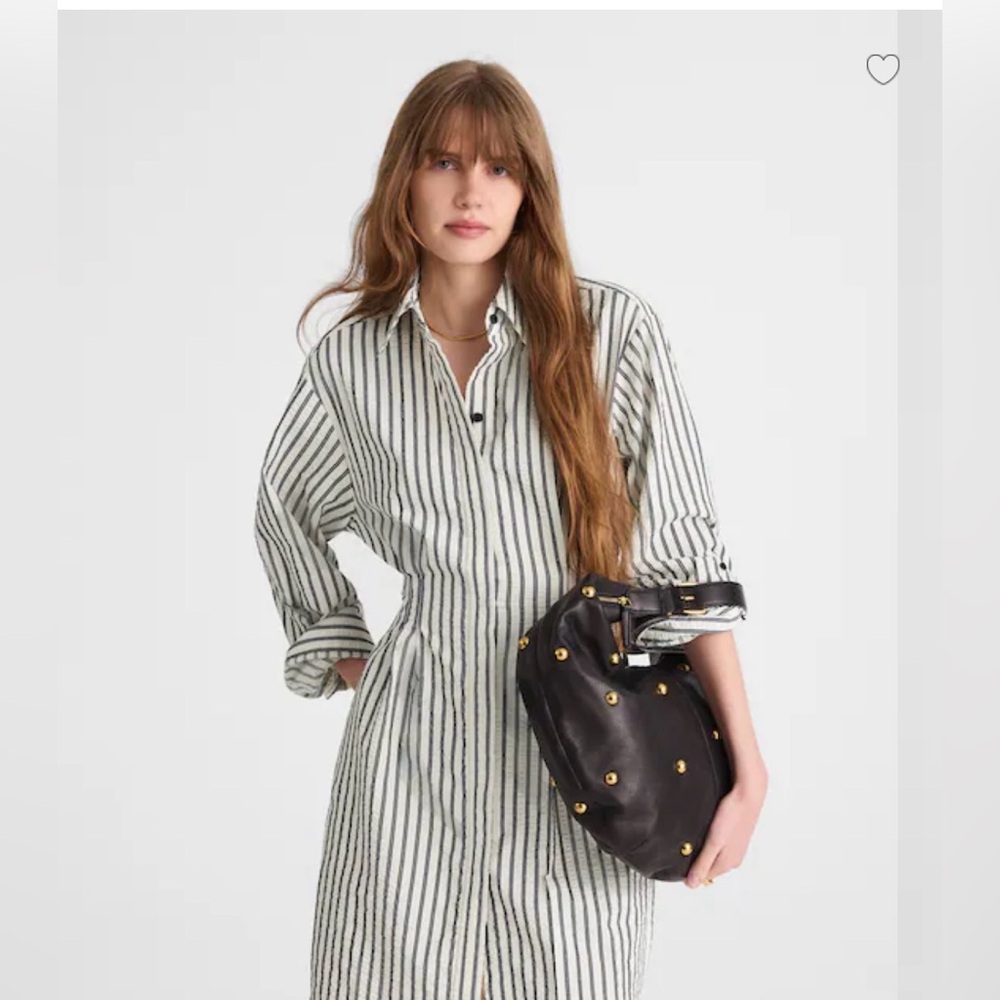 Madewell Tucked Striped Shirtdress in Seersucker